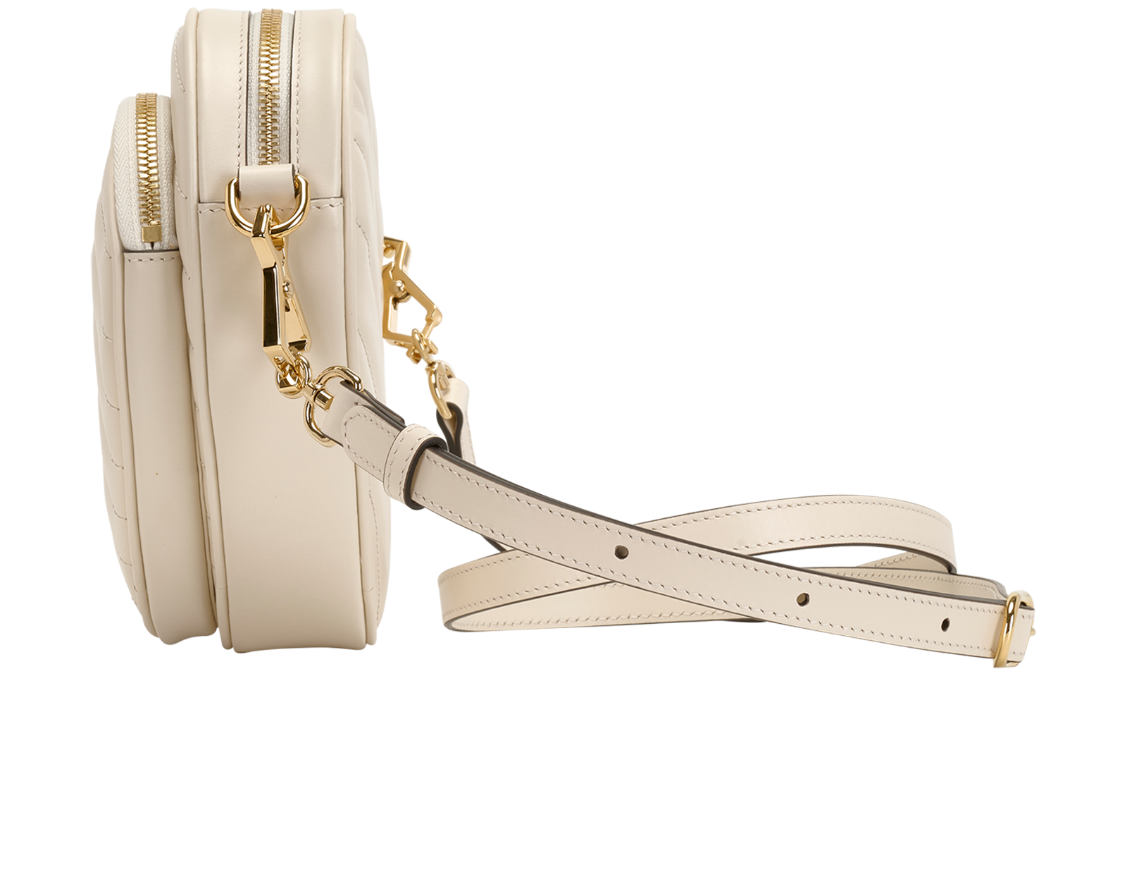 Interlocking GG Mini Heart Crossbody, &pound;750, Handbags, Cream, Leather, Bottom view